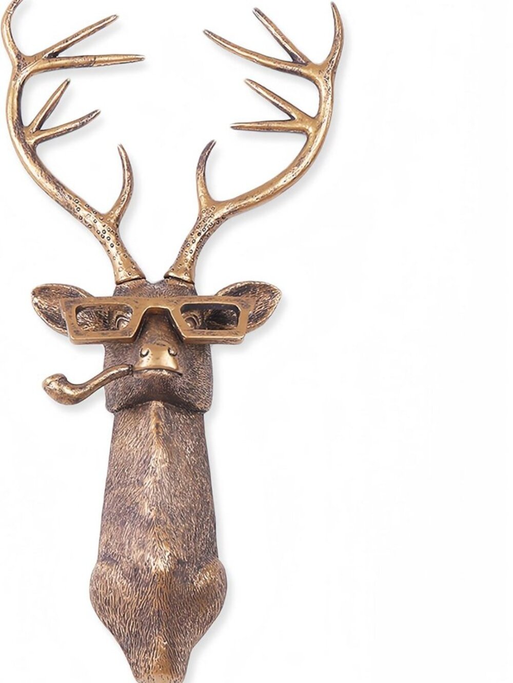 Art Deco Resin Deer Wall Mount Decor - Unique Animal Sculpture for Home & Office